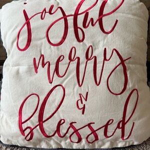 Joyful Merry & Blessed Holiday Pillow